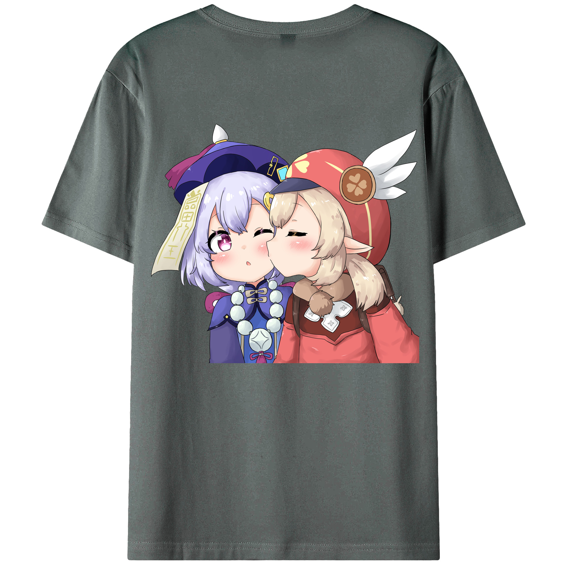 げんし神 七七 なな  genshin Nana 綿100％ メンズ半袖Tシャツ（バックプリント） 通気性